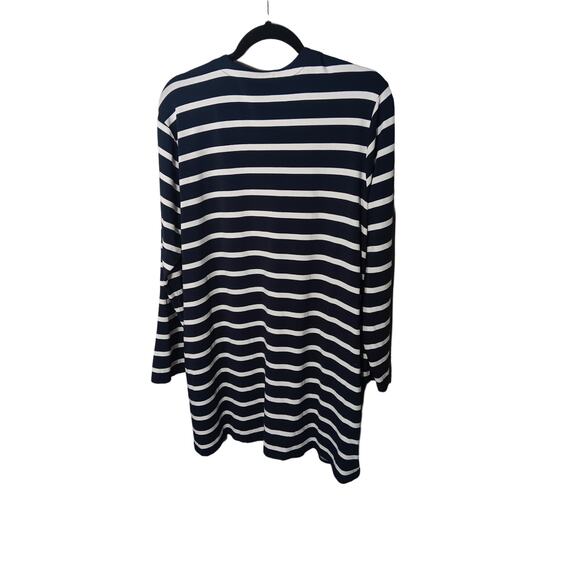 J. Jill Wearever Navy Blue White Striped Jersey Knit Cardigan Sweater in XL - Picture 5 of 5
